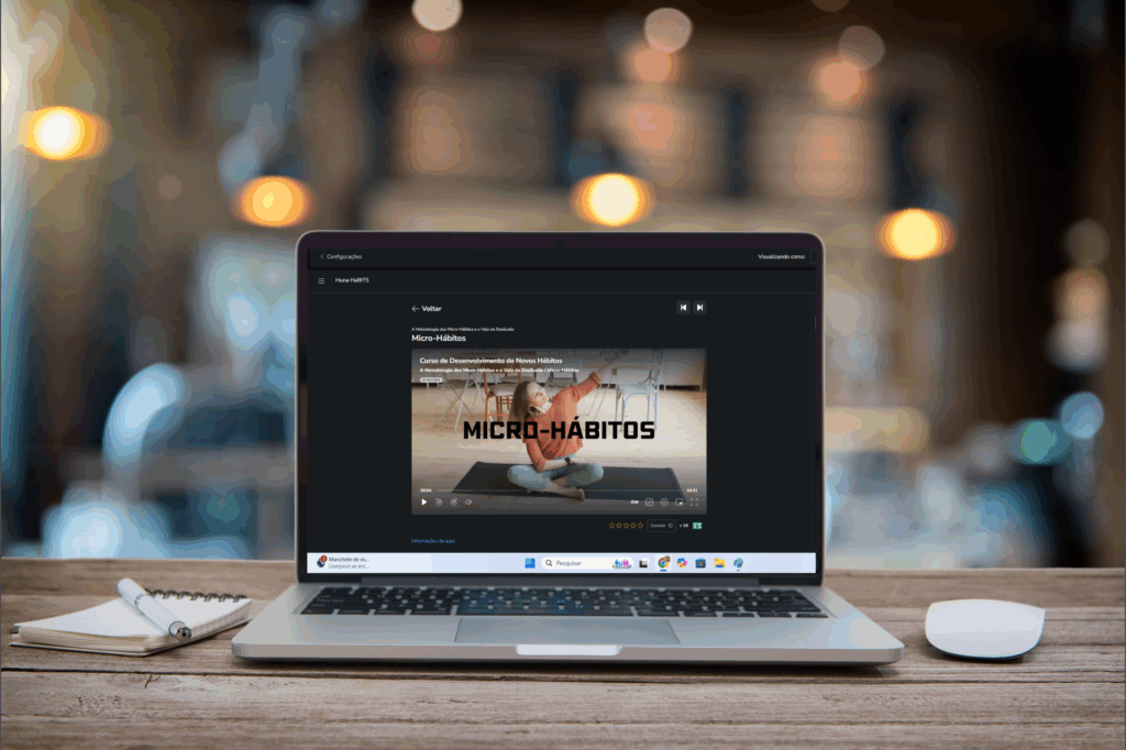 computador mostrando na tela o curso 2